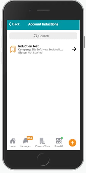 Account inductions list