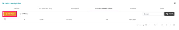 Add cause corrective action