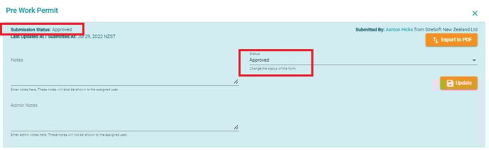 Approved permit