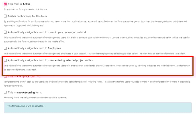Auto assign users selected sites