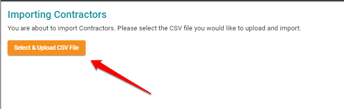 Contractors select and upload CSV file