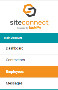 Employees contractor side menu
