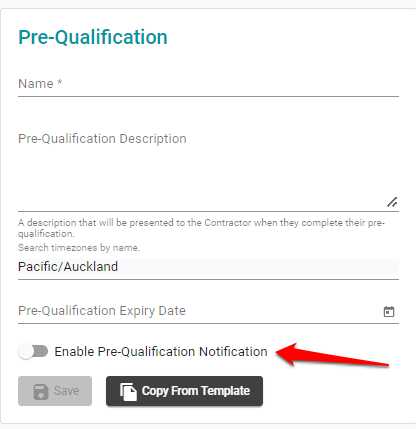 Enable pre qual notification