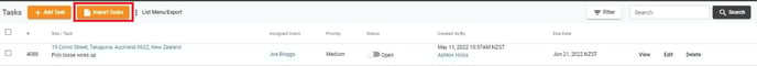 Import Tasks button