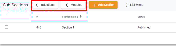 Inductions modules selector