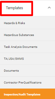 Inspection templates