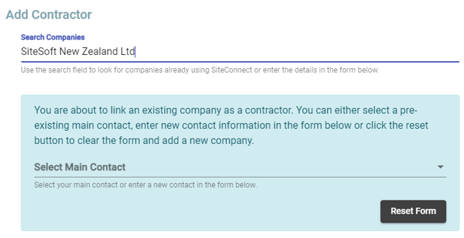Add form blue box