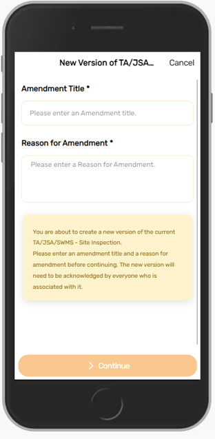 Amendment page