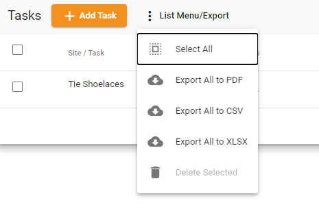 Export CSV