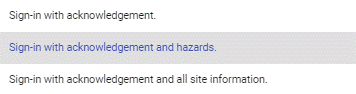 Site Settings - choose option