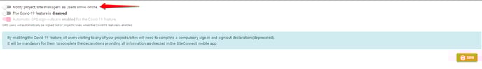 Notify site managers