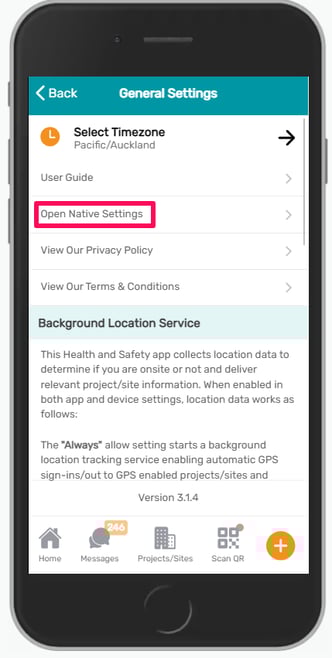 Open Native Settings