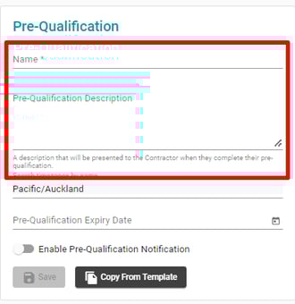 Pre qual name and description