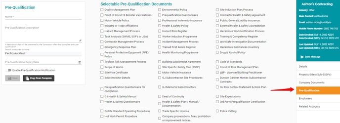 Pre quals editing contractor