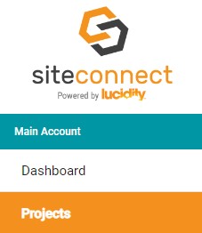 Projects side menu