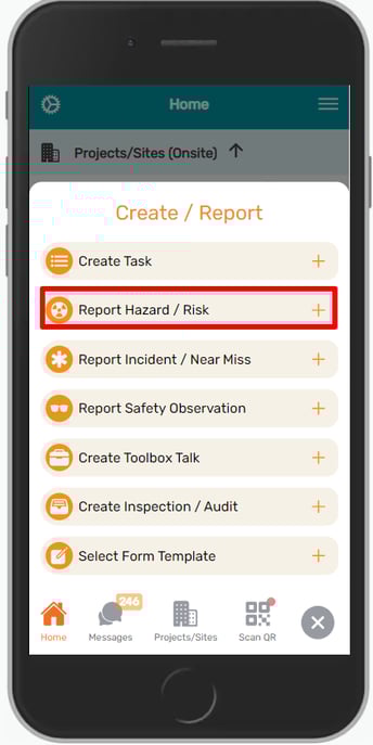 Report hazard option