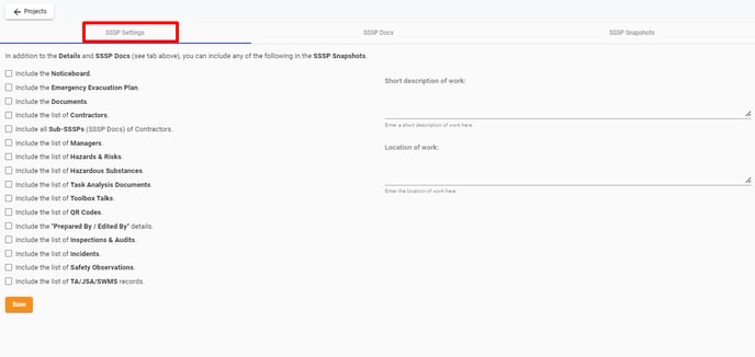 SSSP settings