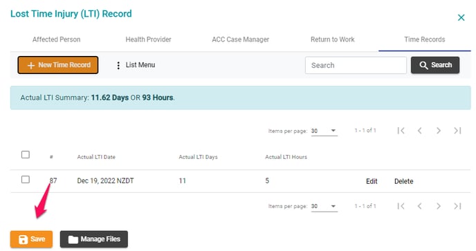 Save Time records