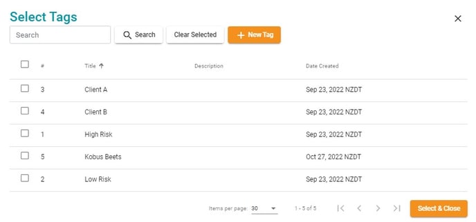 Select Tags