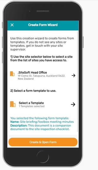 Selected Form Template