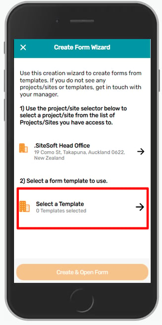 Selecting form template