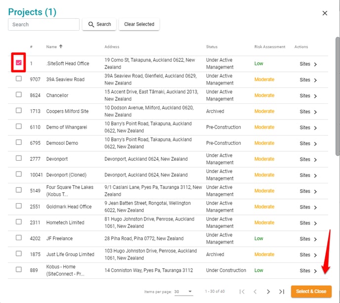 Selecting projects incidents-1