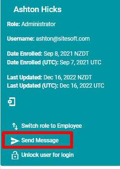 Send message edit menu