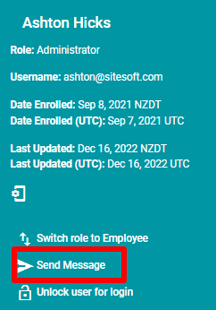 Send message to employee