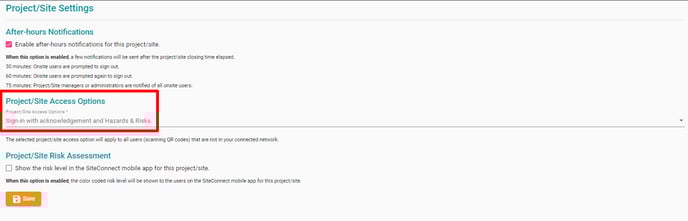 Site access options