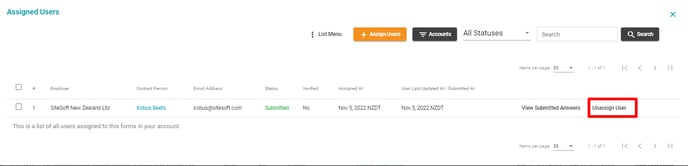 Unassign user