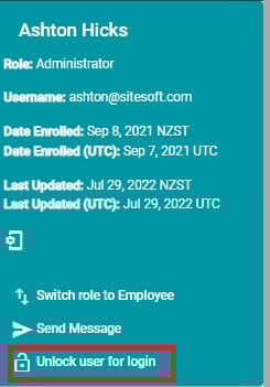 Unlock User prompt