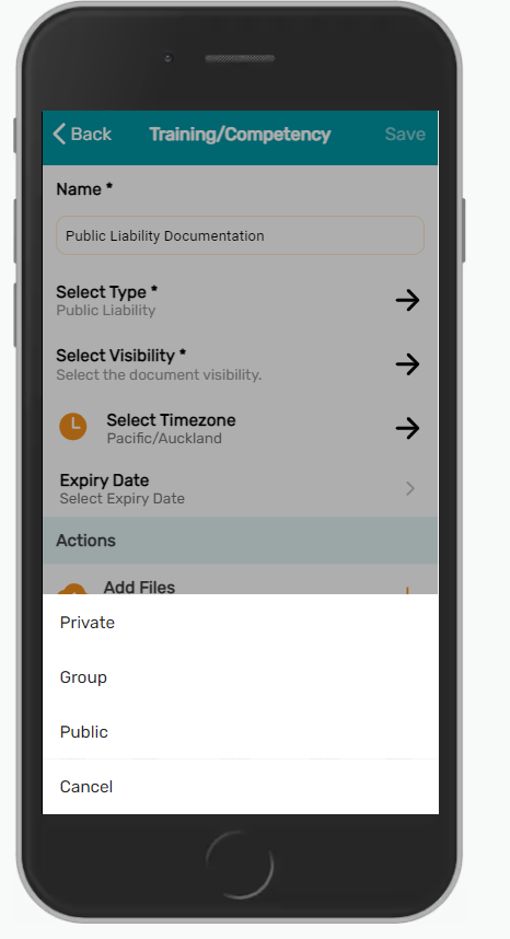 Visibility options