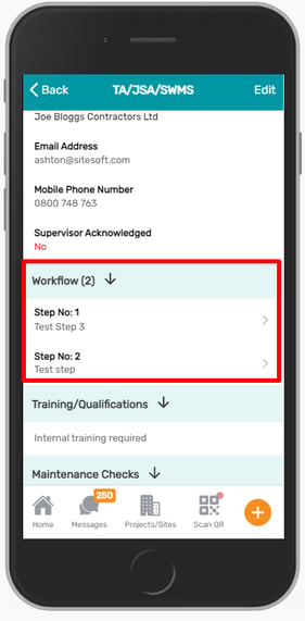 Workflow TA mobile