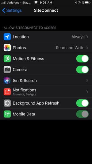 iOS SC Settings